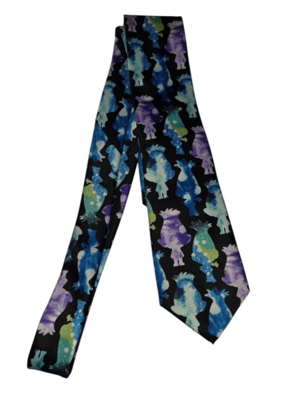 Men's DreamWorks Trolls Tie One Size Black Blue Purple Novelty Necktie
